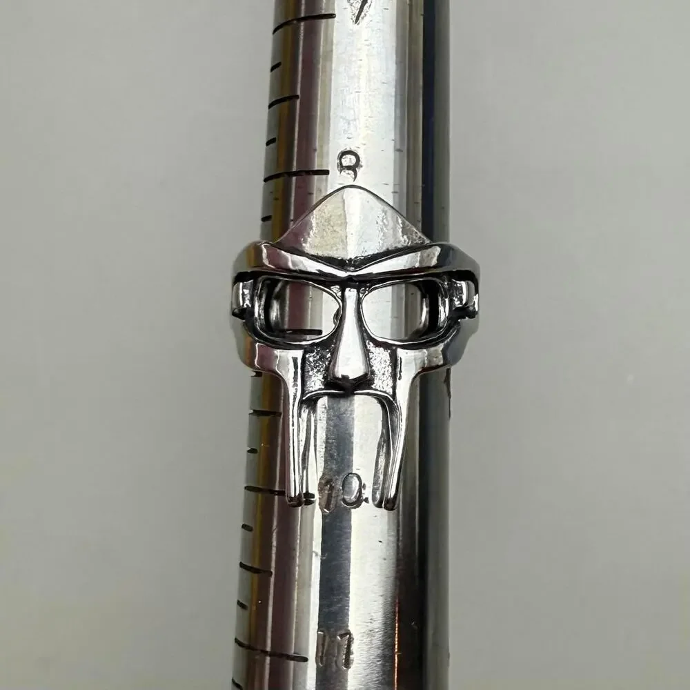 Y2K Vintage Silver MF Doom Mask Ring – Size 9, Unisex, Brand New